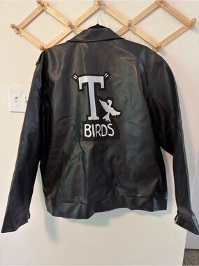 Grease T-Birds Faux Leather Jacket XL Black Costume